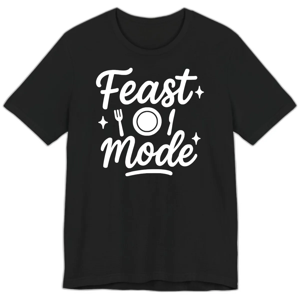 Feast Mode Typography Design Premium T-Shirt in Black