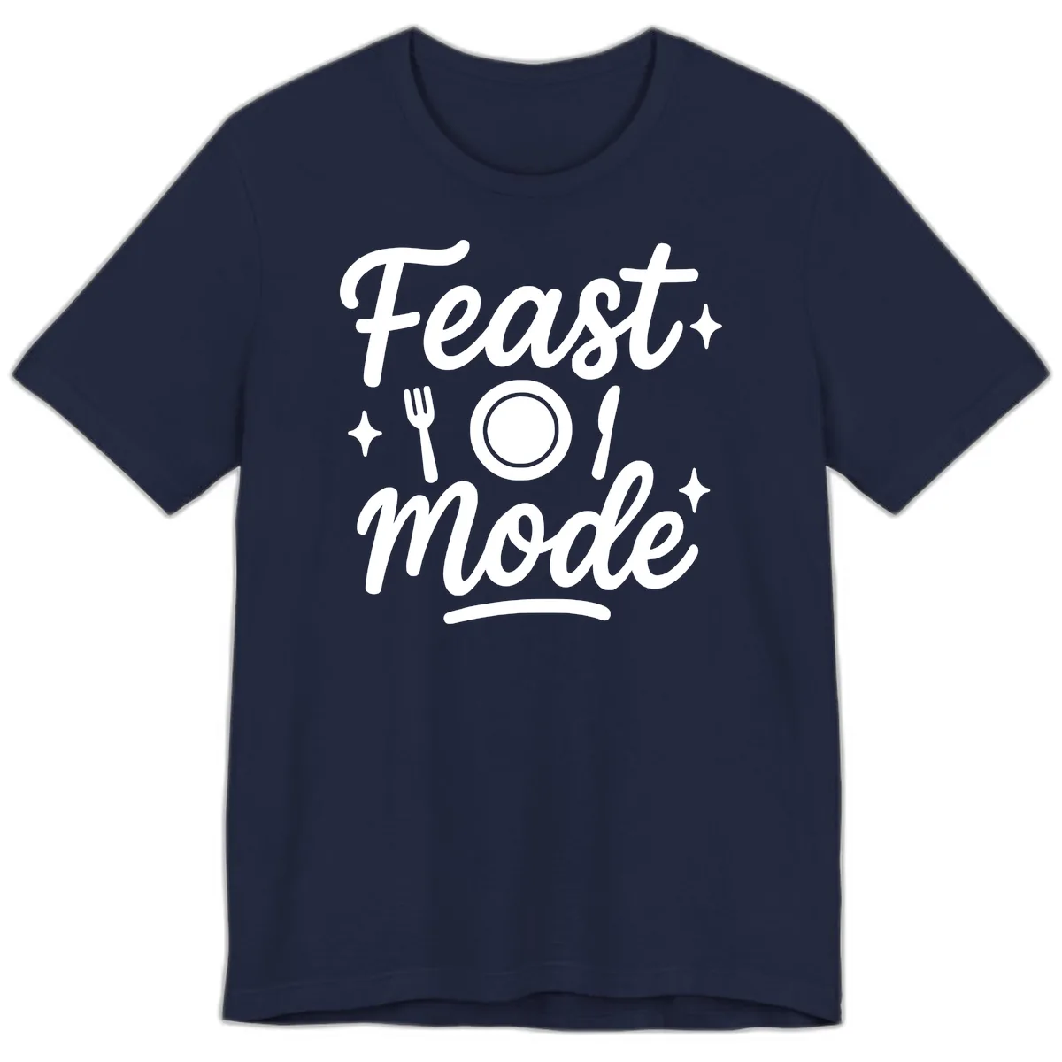 Feast Mode Typography Design Premium T-Shirt in Navy