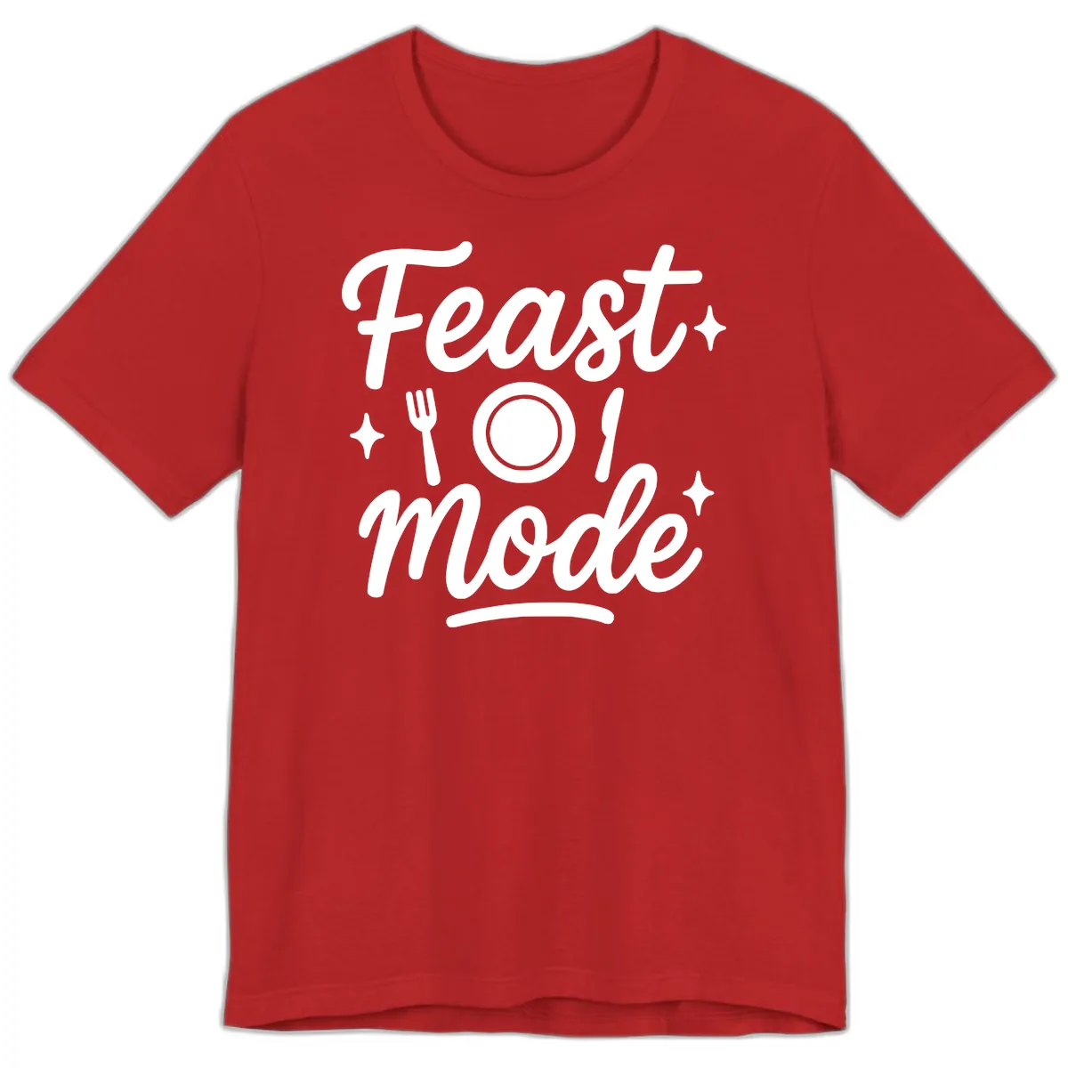 Feast Mode Typography Design Premium T-Shirt in Red