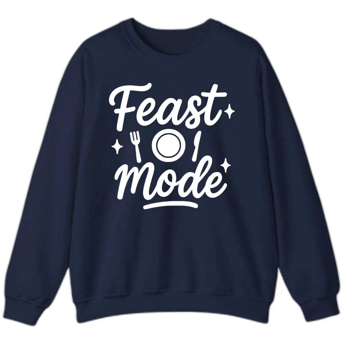 Feast Mode Typography Design Sweatshirt in Navy