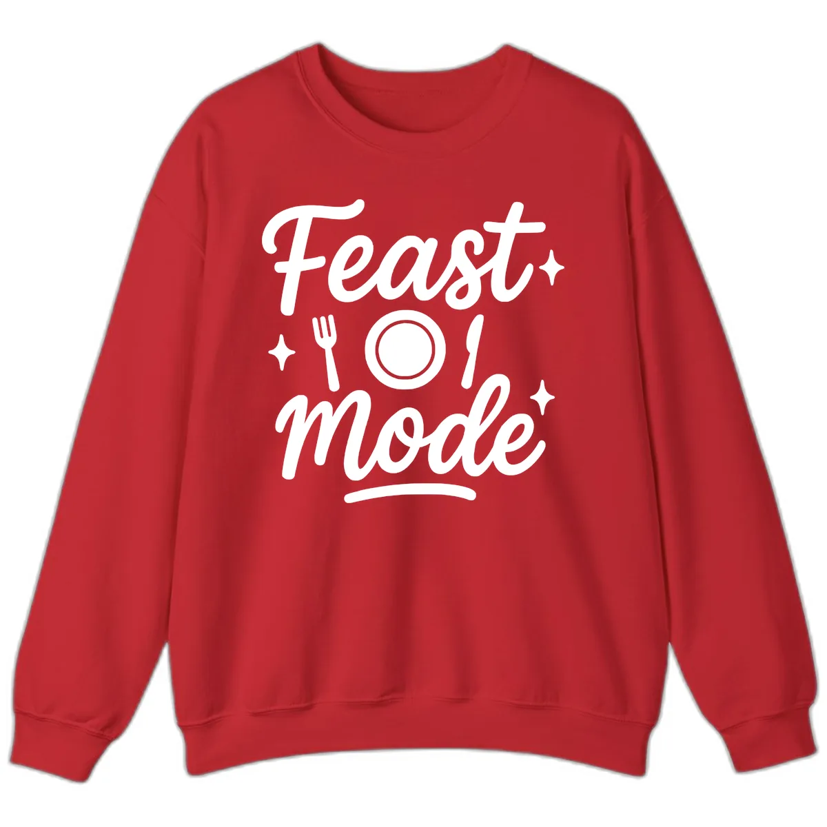 Feast Mode Typography Design Sweatshirt in Red