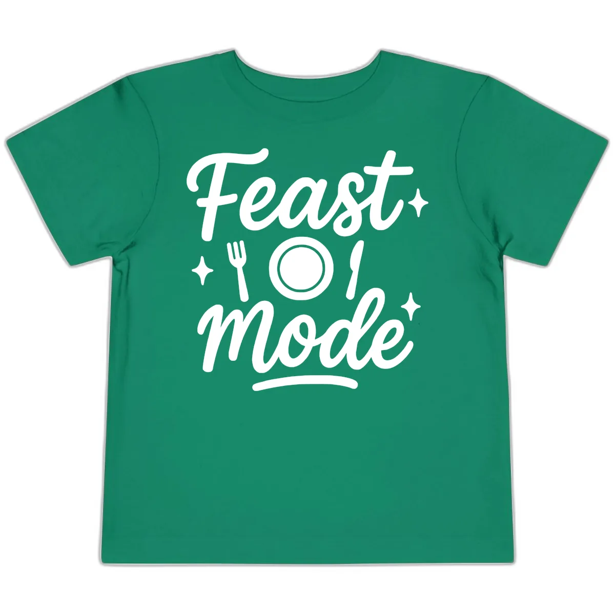 Feast Mode Typography Design Toddler T-Shirt in Kelly