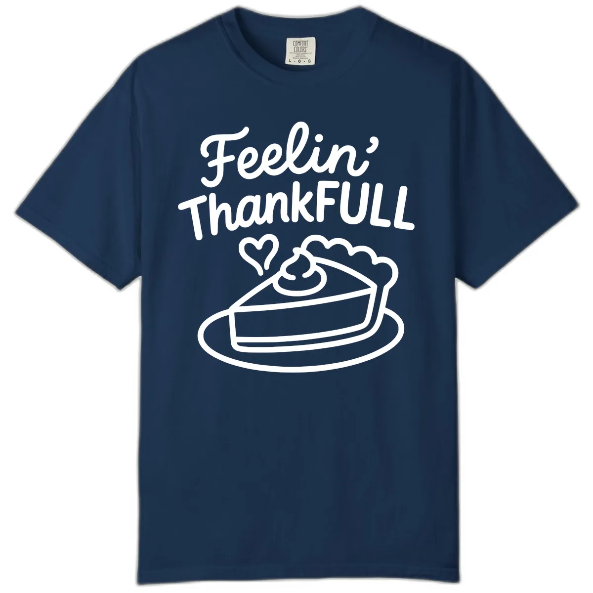 Feelin Thankfull Pie Slice Comfort Color in Navy