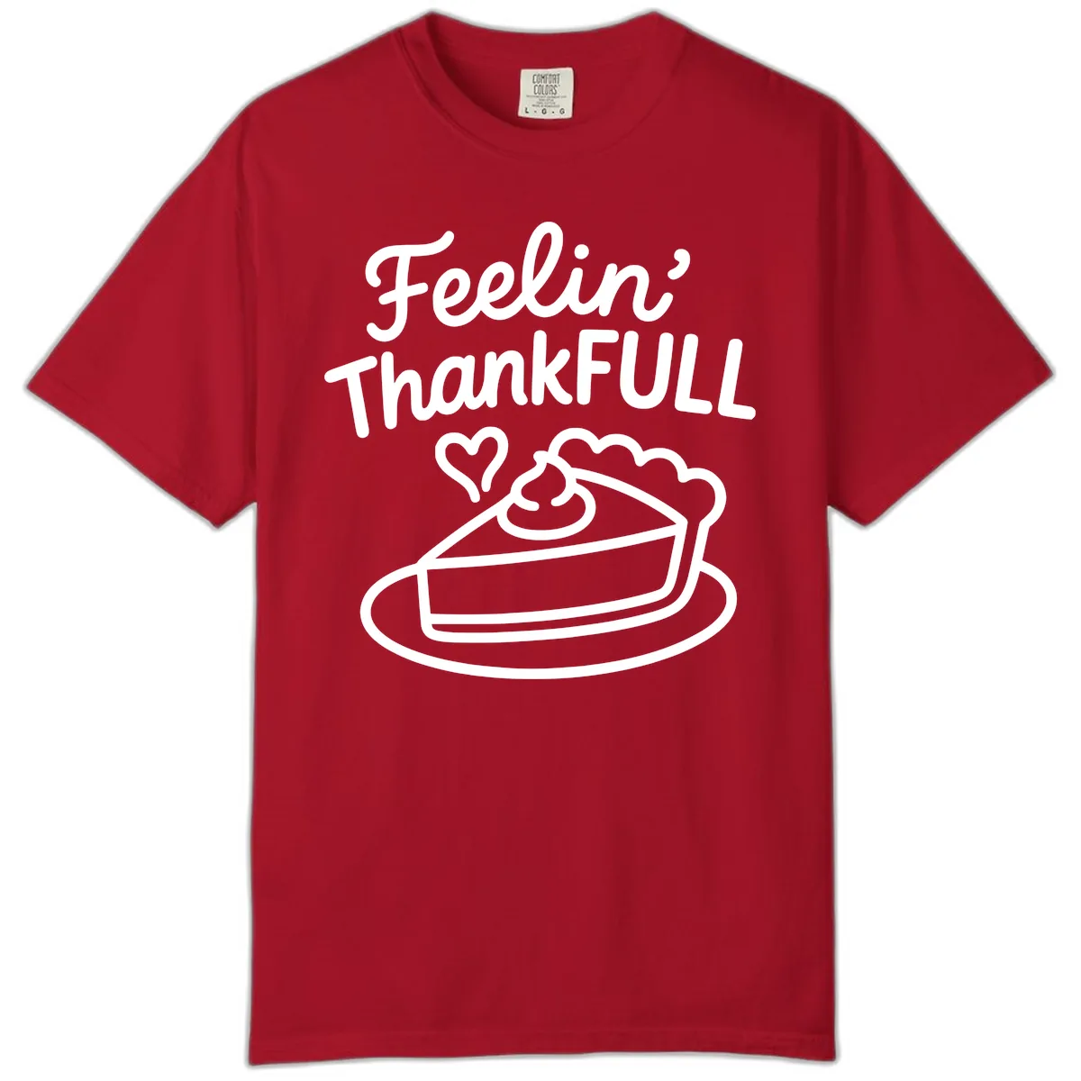 Feelin Thankfull Pie Slice Comfort Color in Red