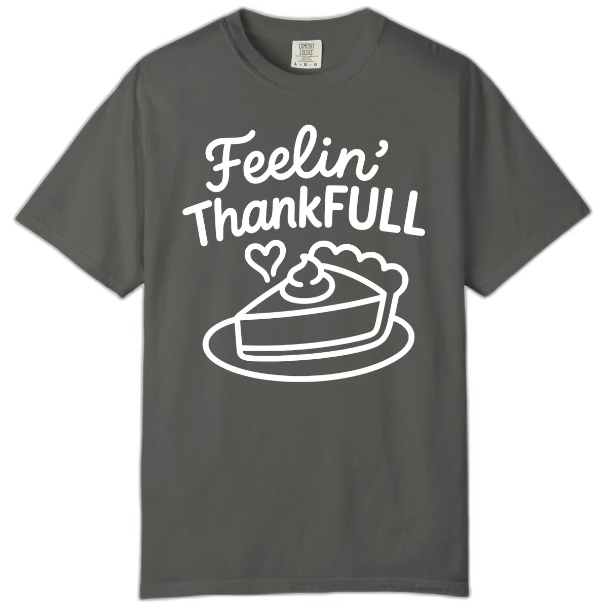 Feelin Thankfull Pie Slice Comfort Color in Pepper