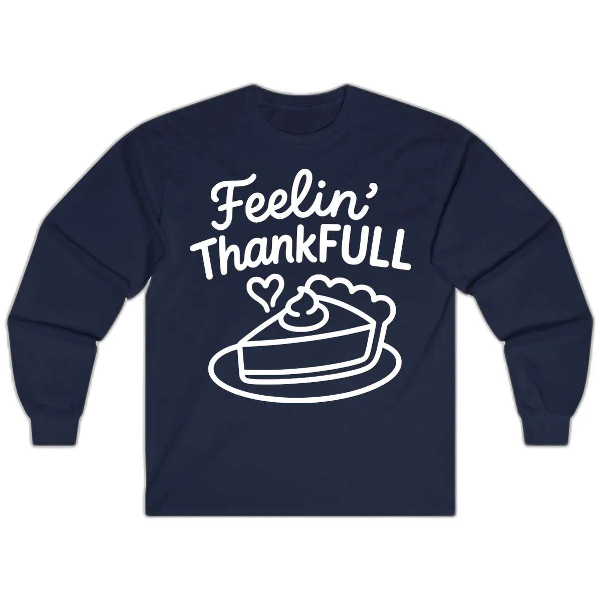 Feelin Thankfull Pie Slice Long Sleeve in Navy