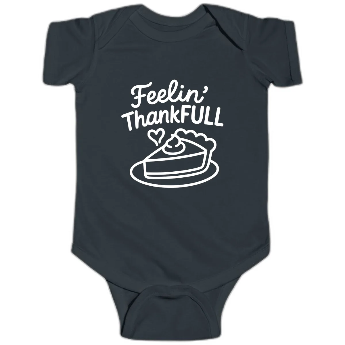 Feelin Thankfull Pie Slice Baby Onesie in Black