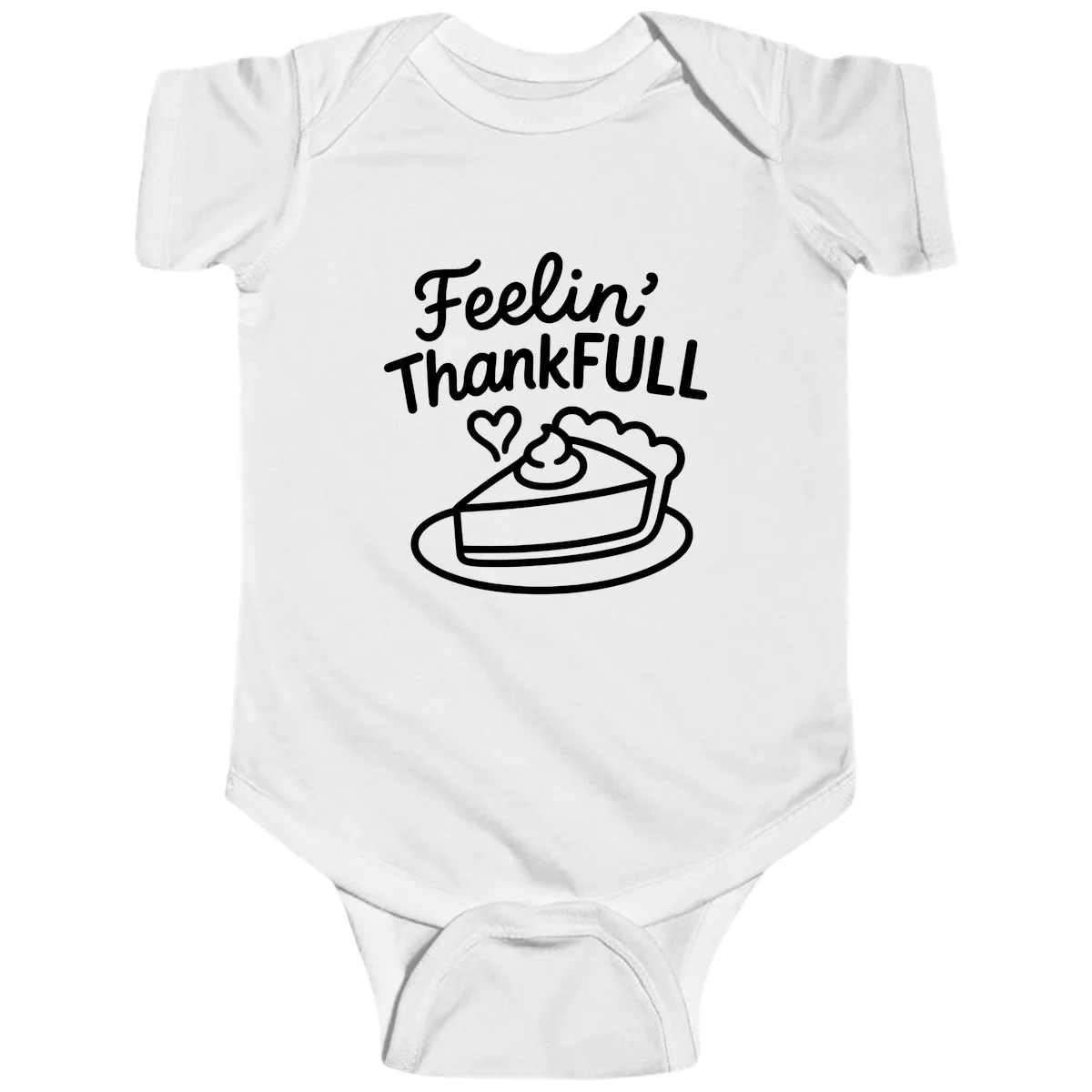 Feelin Thankfull Pie Slice Baby Onesie in White