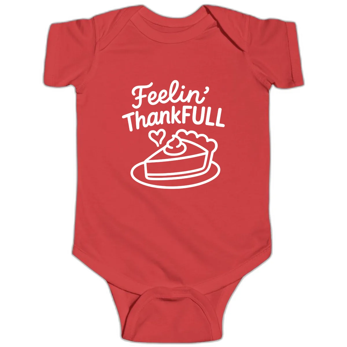Feelin Thankfull Pie Slice Baby Onesie in Red