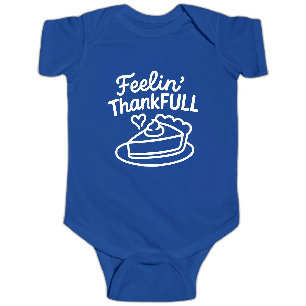 Feelin Thankfull Pie Slice Baby Onesie in Royal