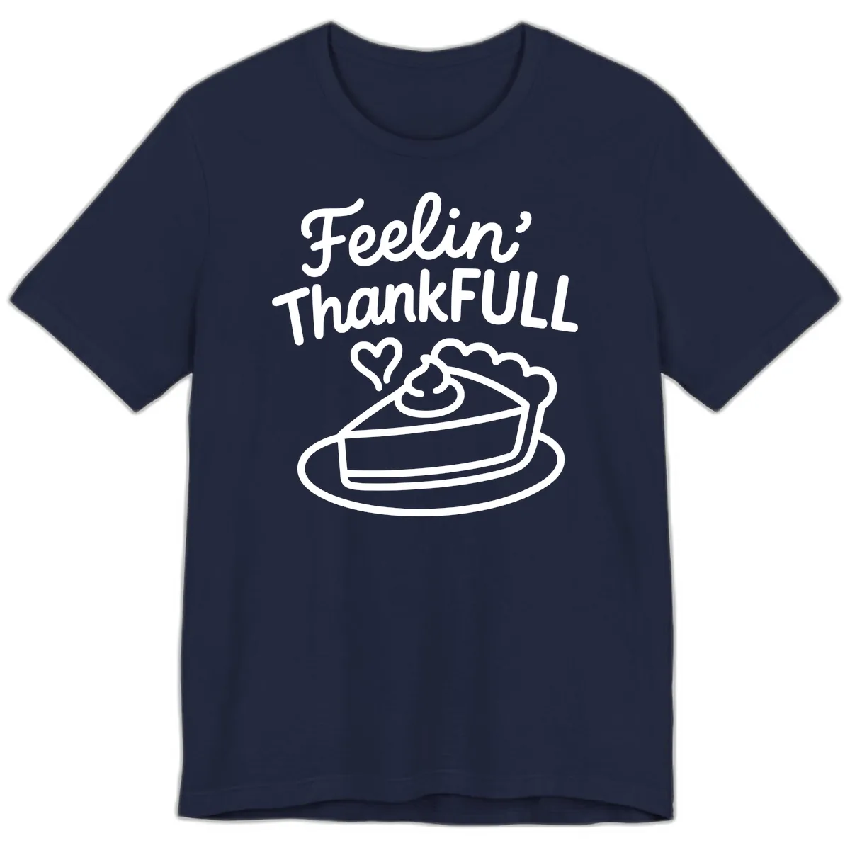 Feelin Thankfull Pie Slice Premium T-Shirt in Navy