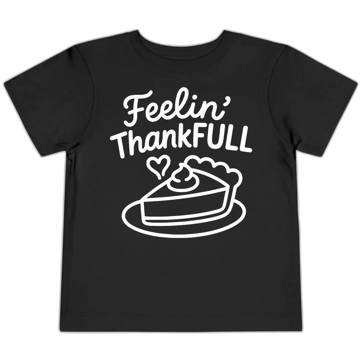 Feelin Thankfull Pie Slice Toddler T-Shirt in Black