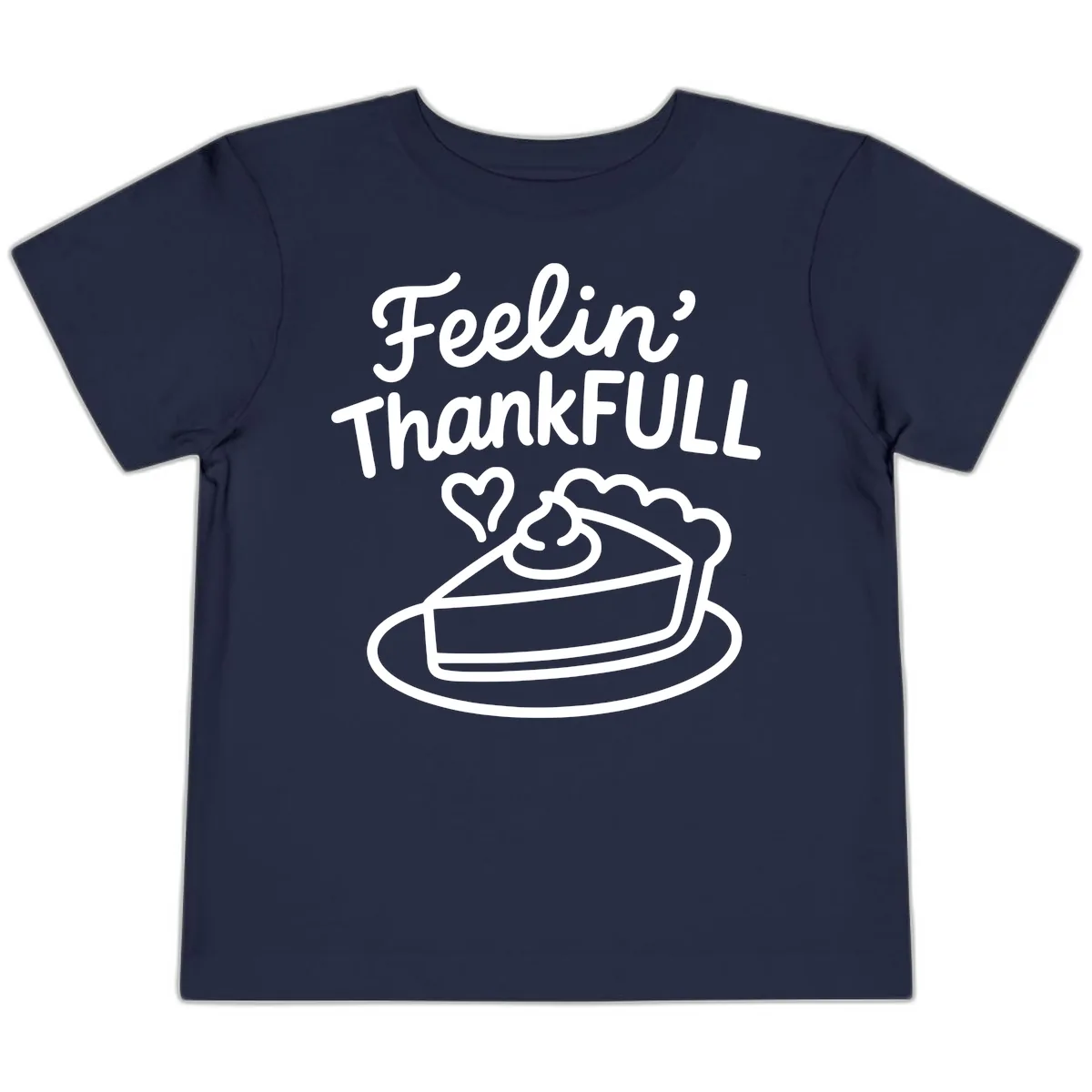 Feelin Thankfull Pie Slice Toddler T-Shirt in Navy