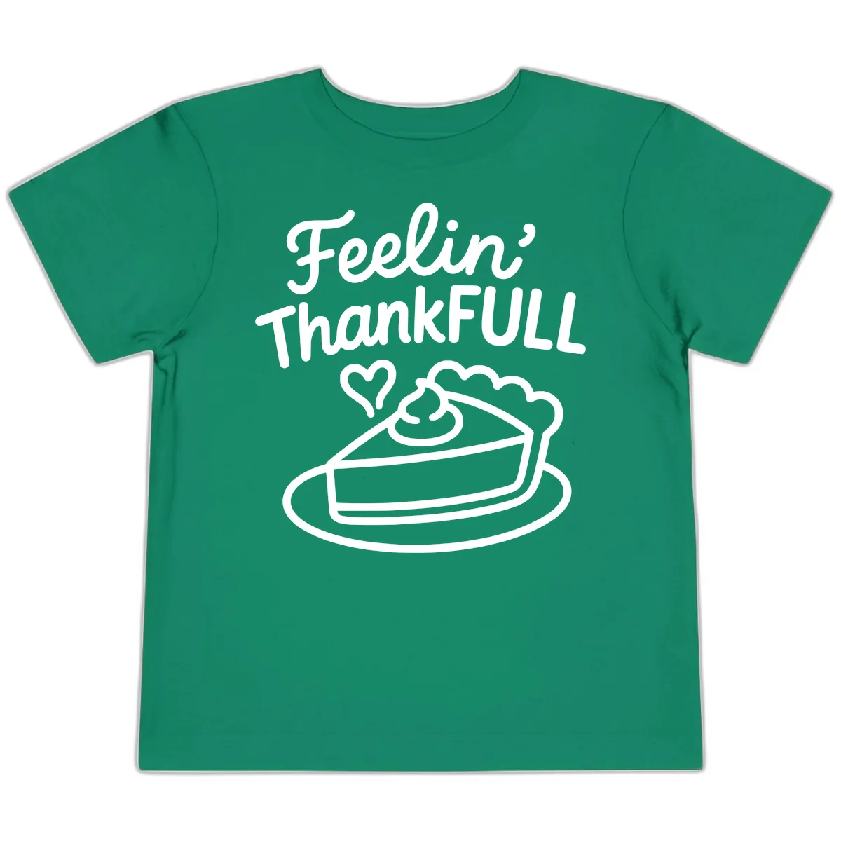 Feelin Thankfull Pie Slice Toddler T-Shirt in Kelly