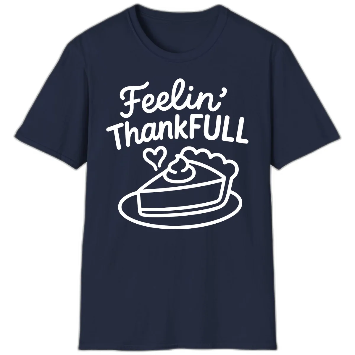 Feelin Thankfull Pie Slice T-Shirt in Navy