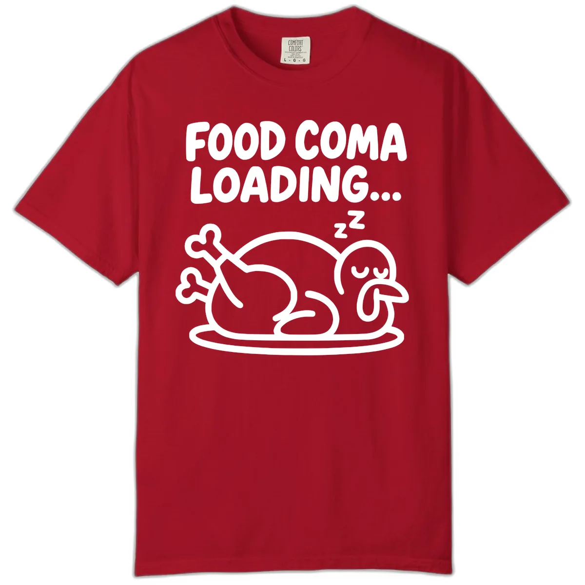 Food Coma Loading Turkey Graphic Comfort Color in Red