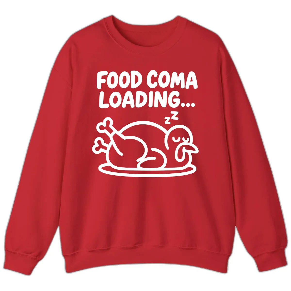 Food Coma Loading Turkey Graphic Sweatshirt in Red
