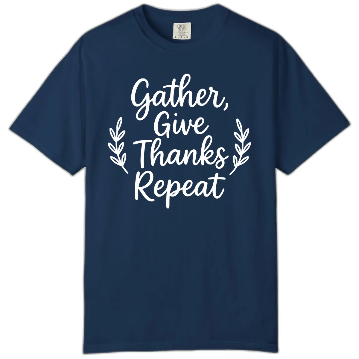 Gather Give Thanks Repeat Design Comfort Color in Navy