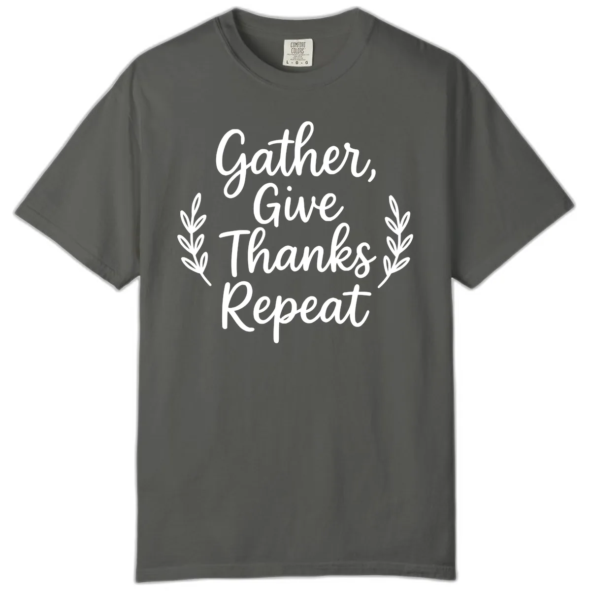 Gather Give Thanks Repeat Design Comfort Color in Pepper