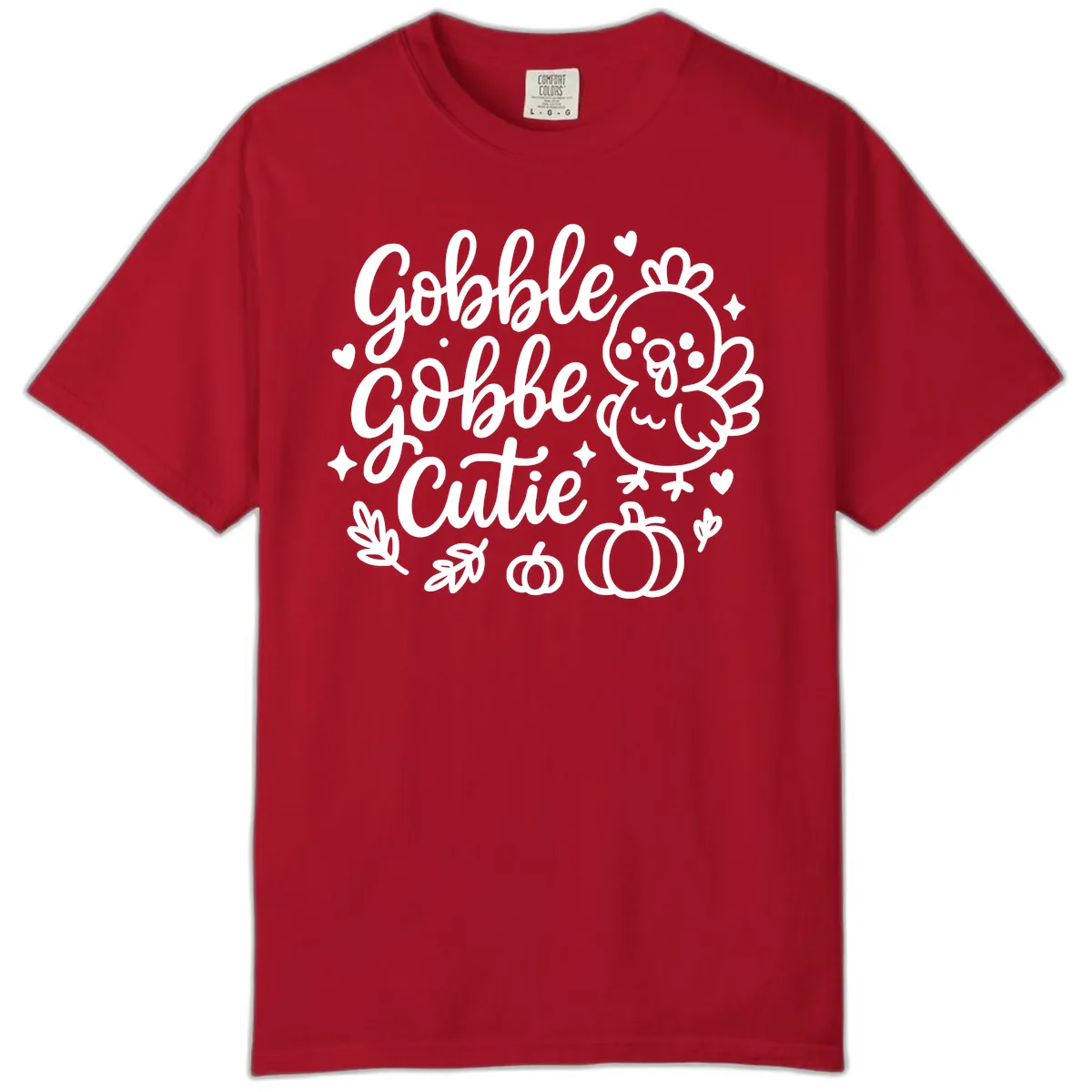 Gobble Gobble Cutie Turkey Design Comfort Color in Red