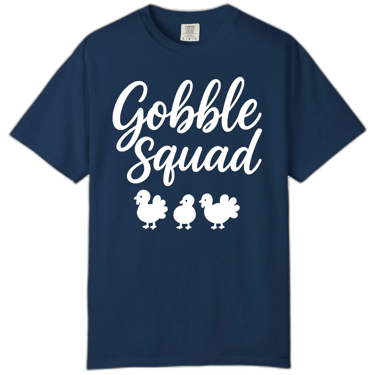 Gobble Squad Thanksgiving Design Comfort Color in Navy