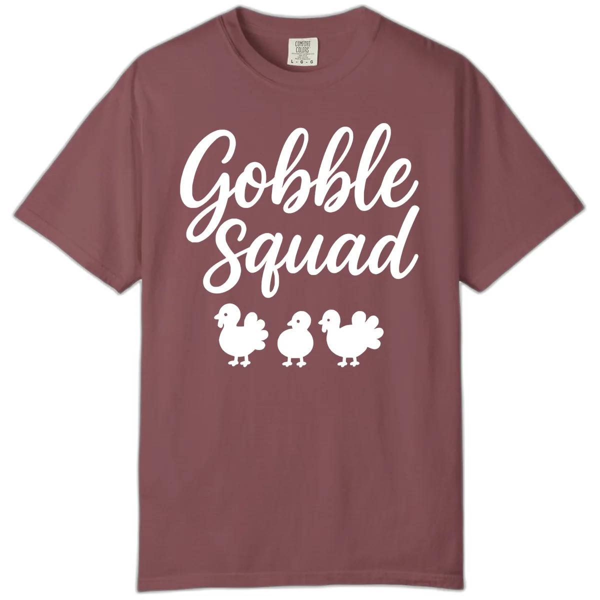 Gobble Squad Thanksgiving Design Comfort Color in Brick