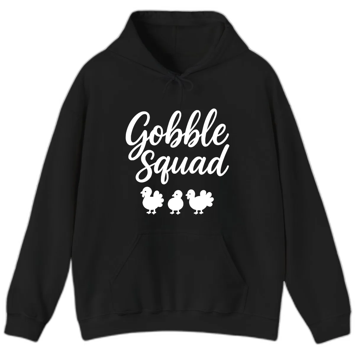Gobble Squad Thanksgiving Design Hoodie in Black