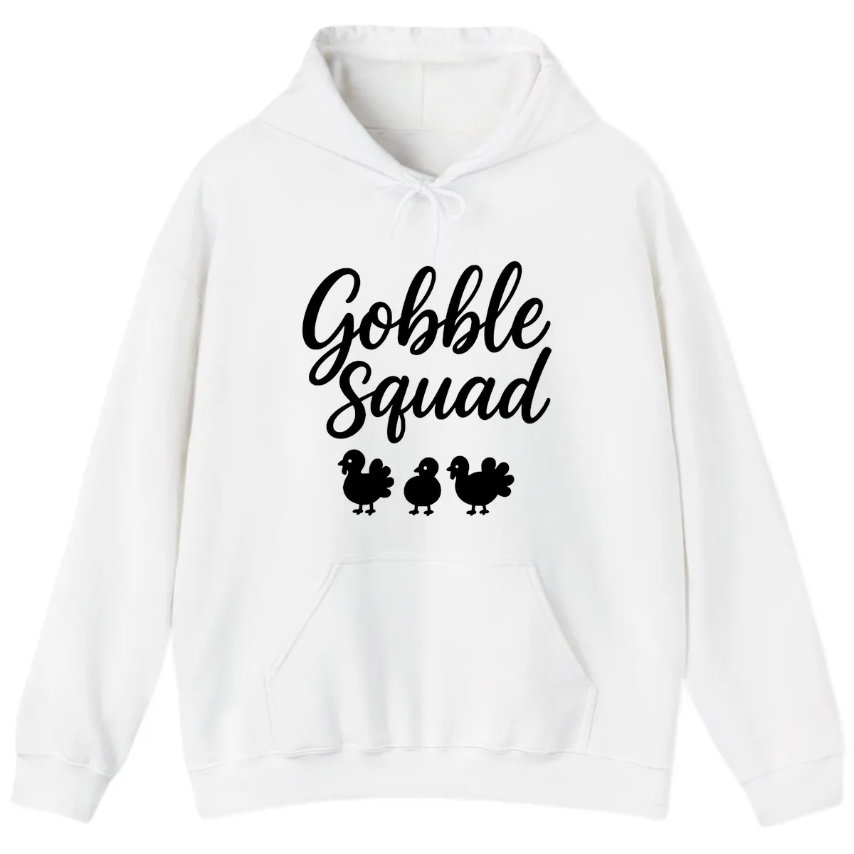 Gobble Squad Thanksgiving Design Hoodie in White