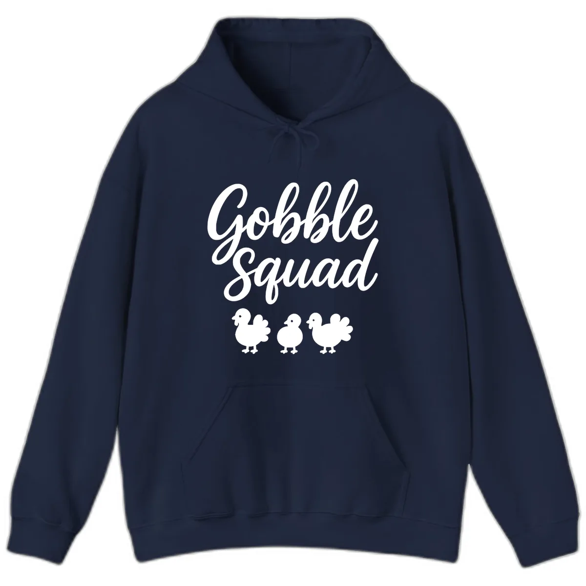 Gobble Squad Thanksgiving Design Hoodie in Navy