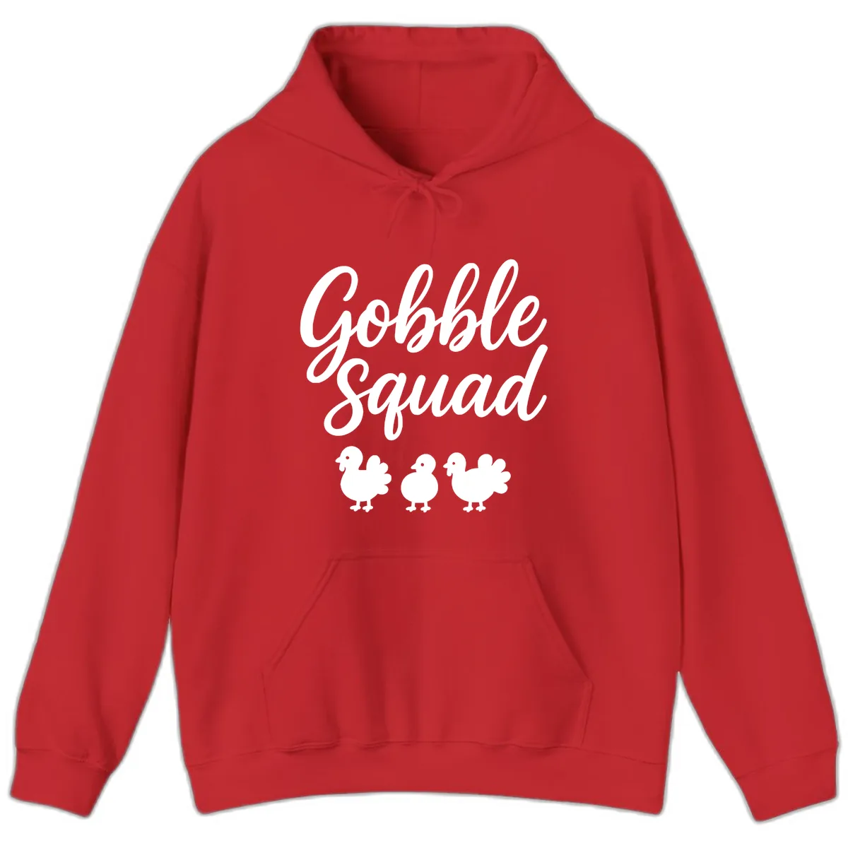 Gobble Squad Thanksgiving Design Hoodie in Red