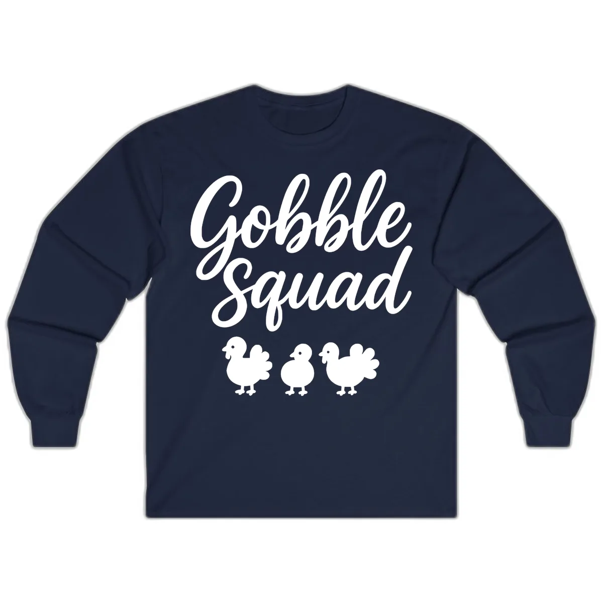 Gobble Squad Thanksgiving Design Long Sleeve in Navy