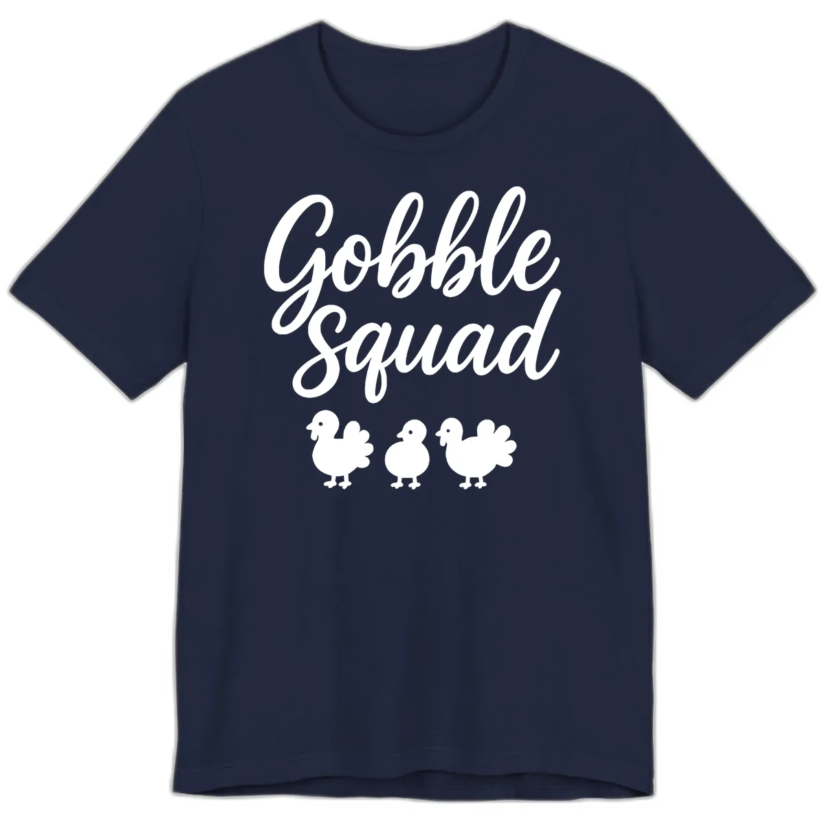 Gobble Squad Thanksgiving Design Premium T-Shirt in Navy