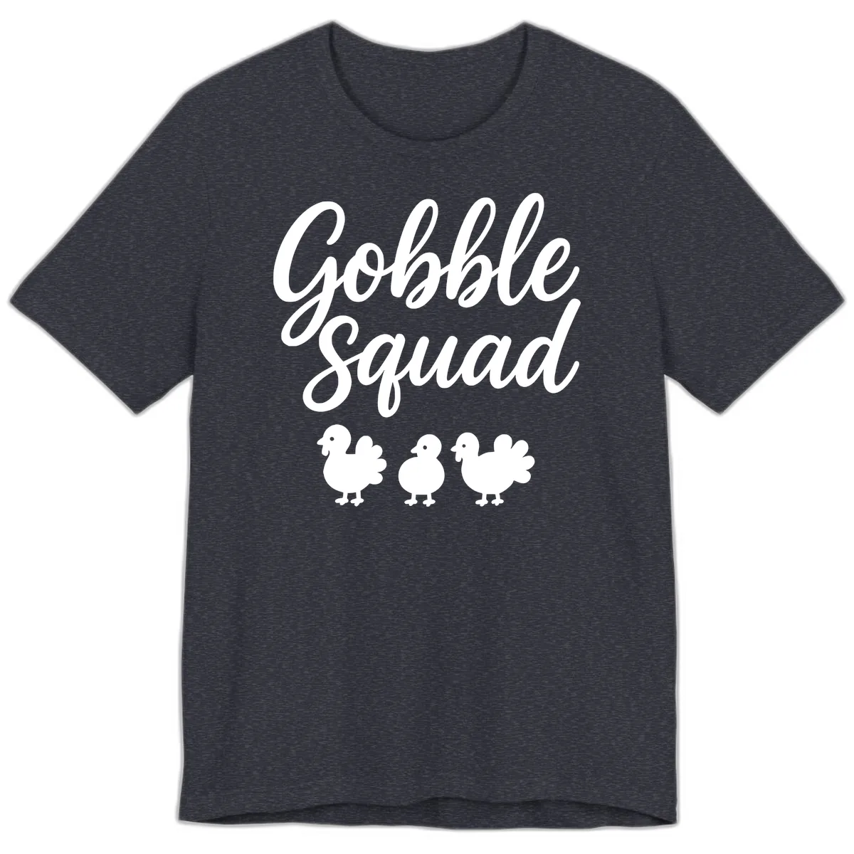 Gobble Squad Thanksgiving Design Premium T-Shirt in Heather Navy
