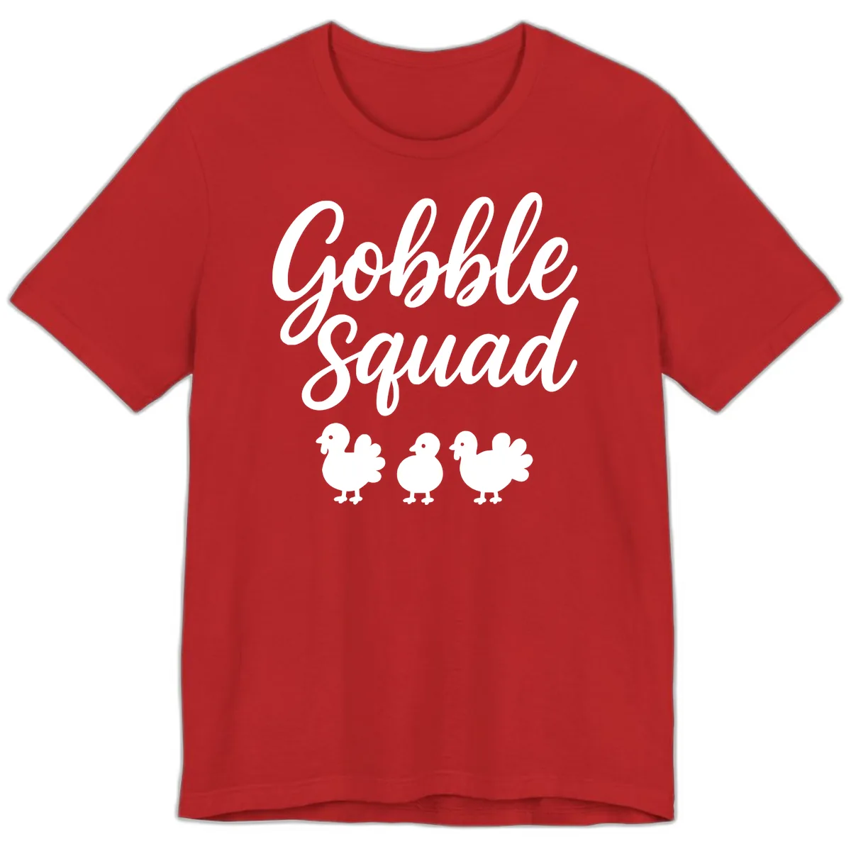 Gobble Squad Thanksgiving Design Premium T-Shirt in Red