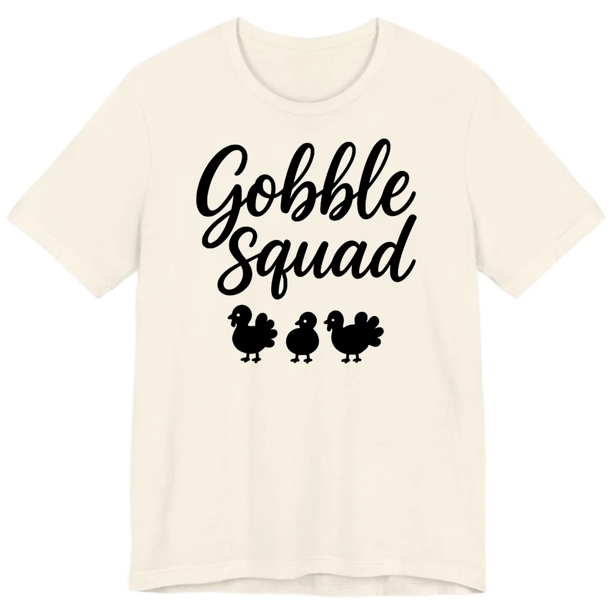 Gobble Squad Thanksgiving Design Premium T-Shirt in Natural