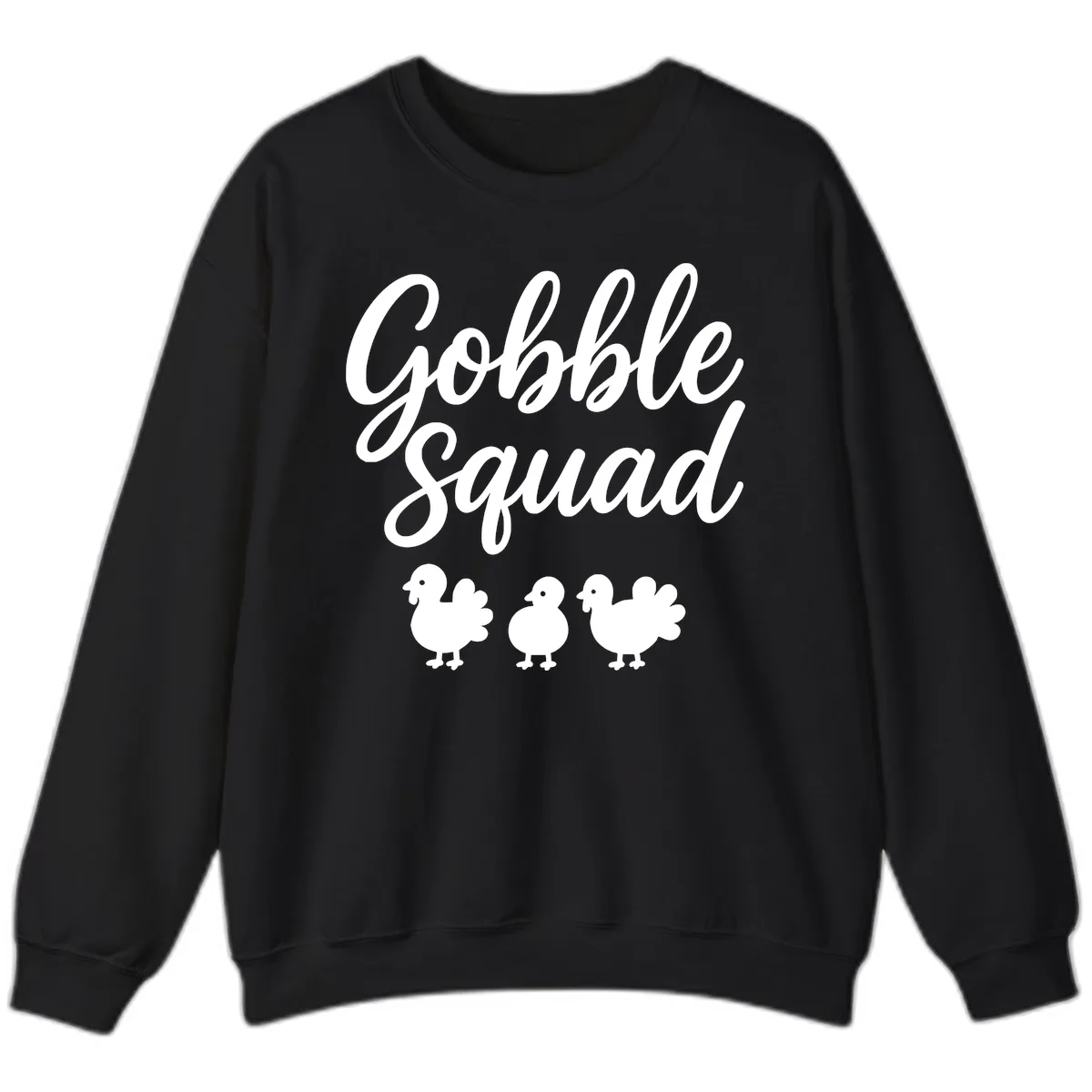 Gobble Squad Thanksgiving Design Sweatshirt in Black
