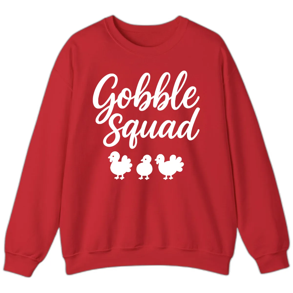 Gobble Squad Thanksgiving Design Sweatshirt in Red