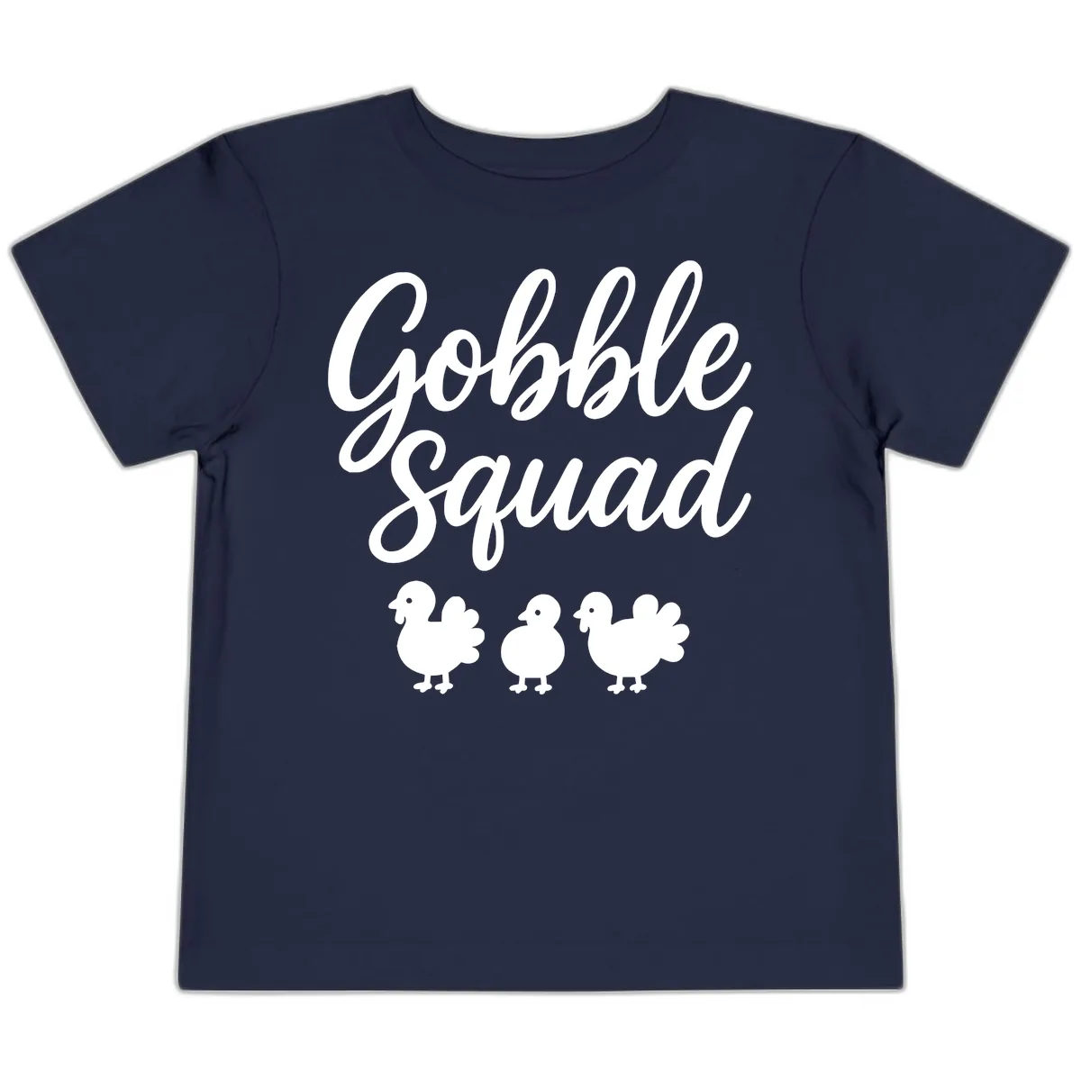 Gobble Squad Thanksgiving Design Toddler T-Shirt in Navy