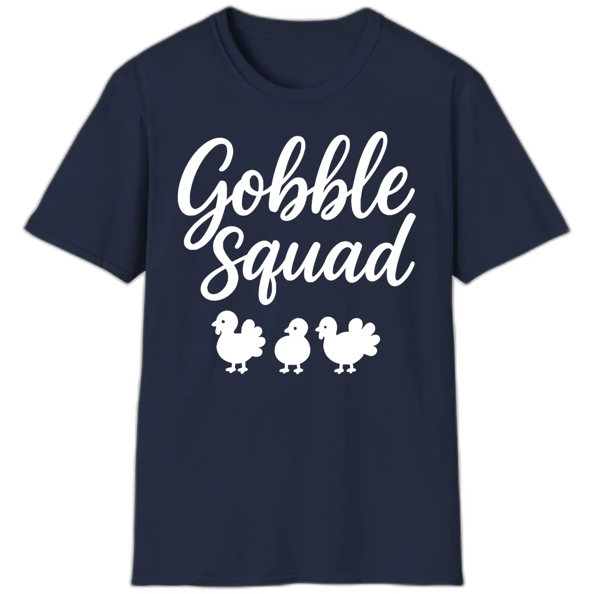 Gobble Squad Thanksgiving Design T-Shirt in Navy