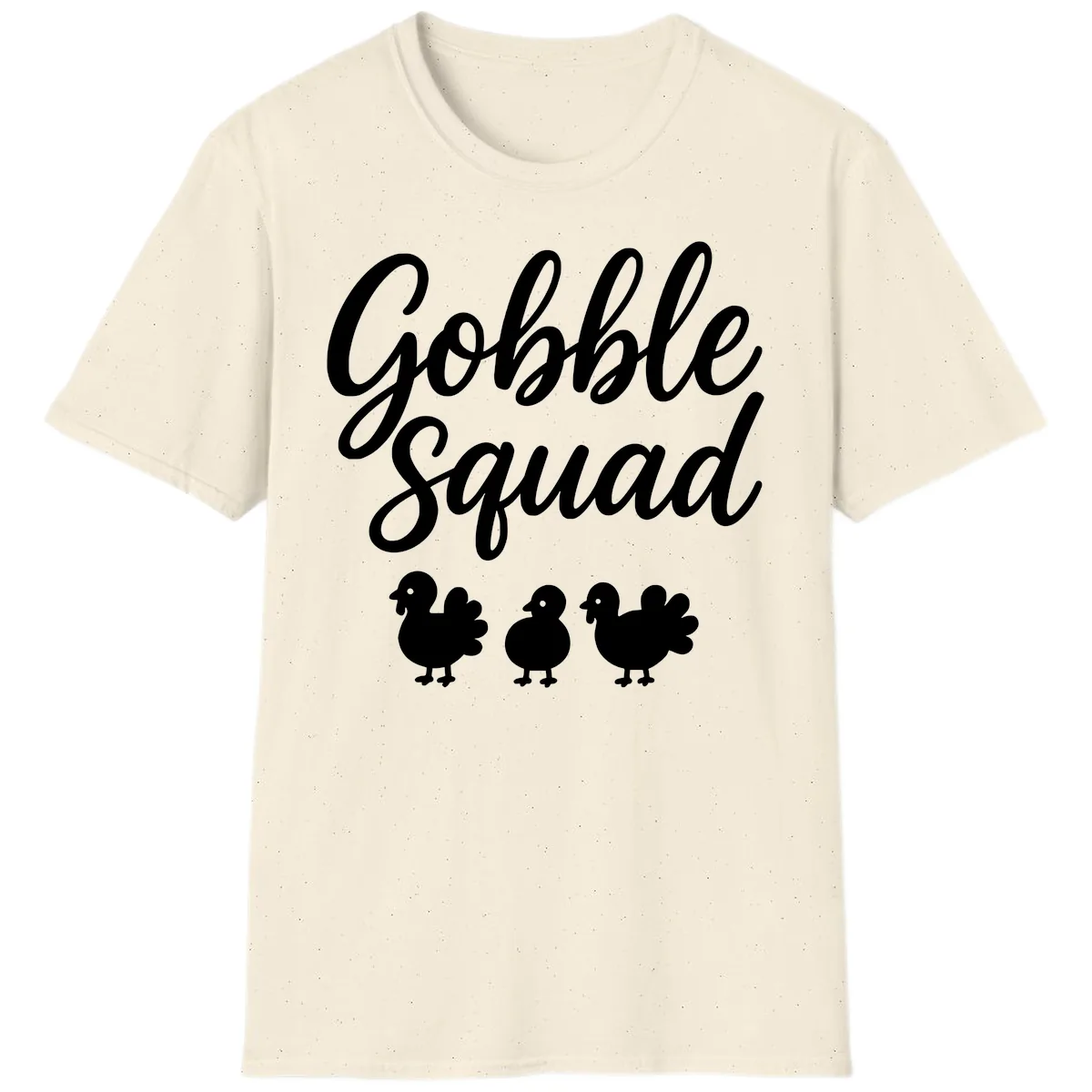 Gobble Squad Thanksgiving Design T-Shirt in Natural