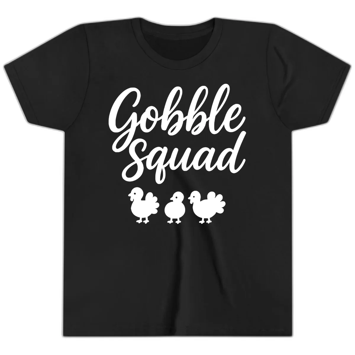 Gobble Squad Thanksgiving Design Youth T-Shirt in Black