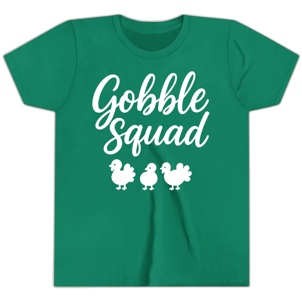 Gobble Squad Thanksgiving Design Youth T-Shirt in Kelly