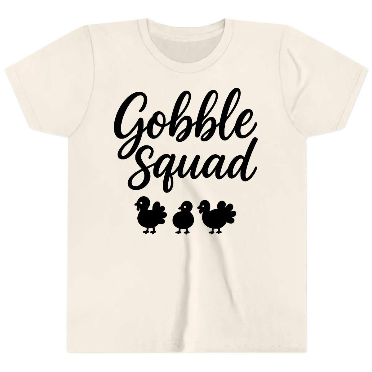 Gobble Squad Thanksgiving Design Youth T-Shirt in Natural