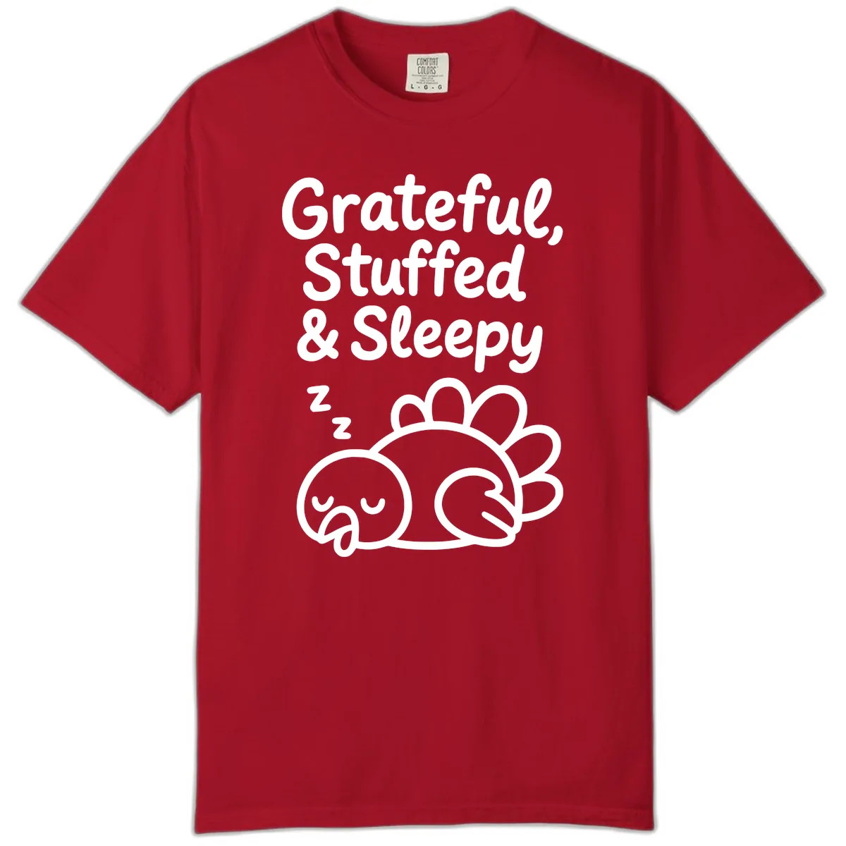 Grateful Stuffed Sleepy Turkey Comfort Color in Red