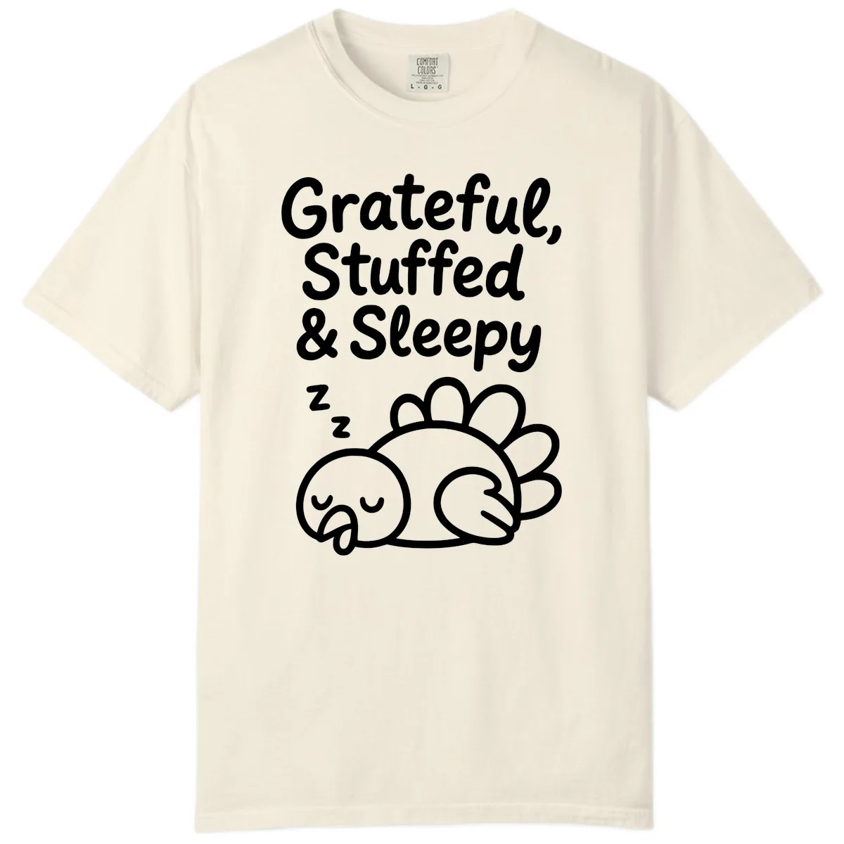Grateful Stuffed Sleepy Turkey Comfort Color in Ivory