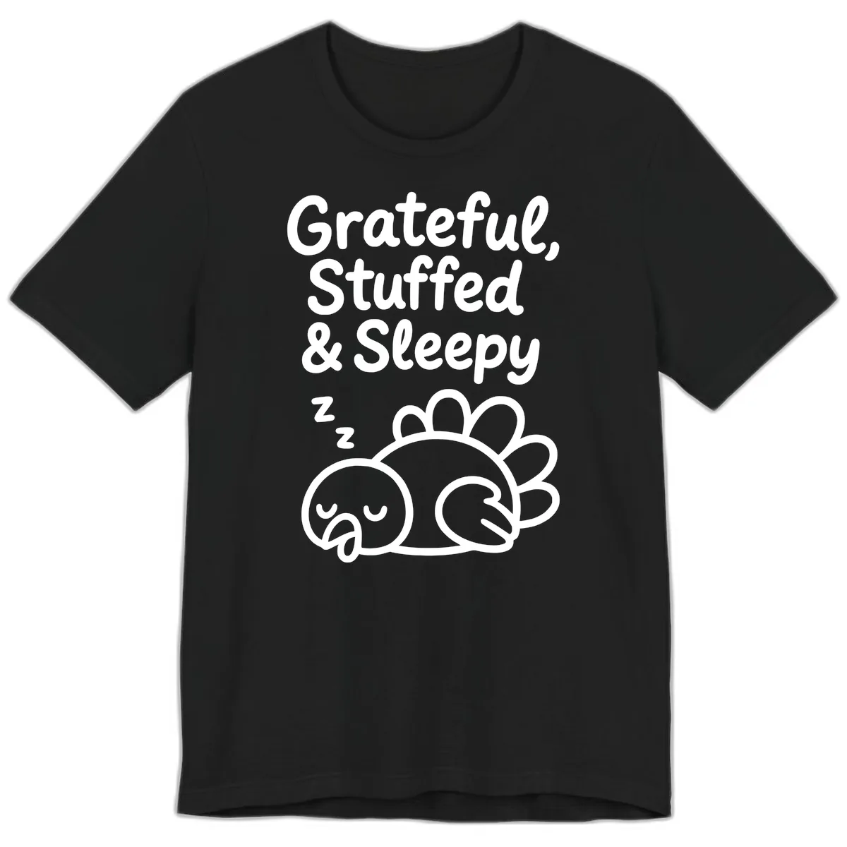 Grateful Stuffed Sleepy Turkey Premium T-Shirt in Black