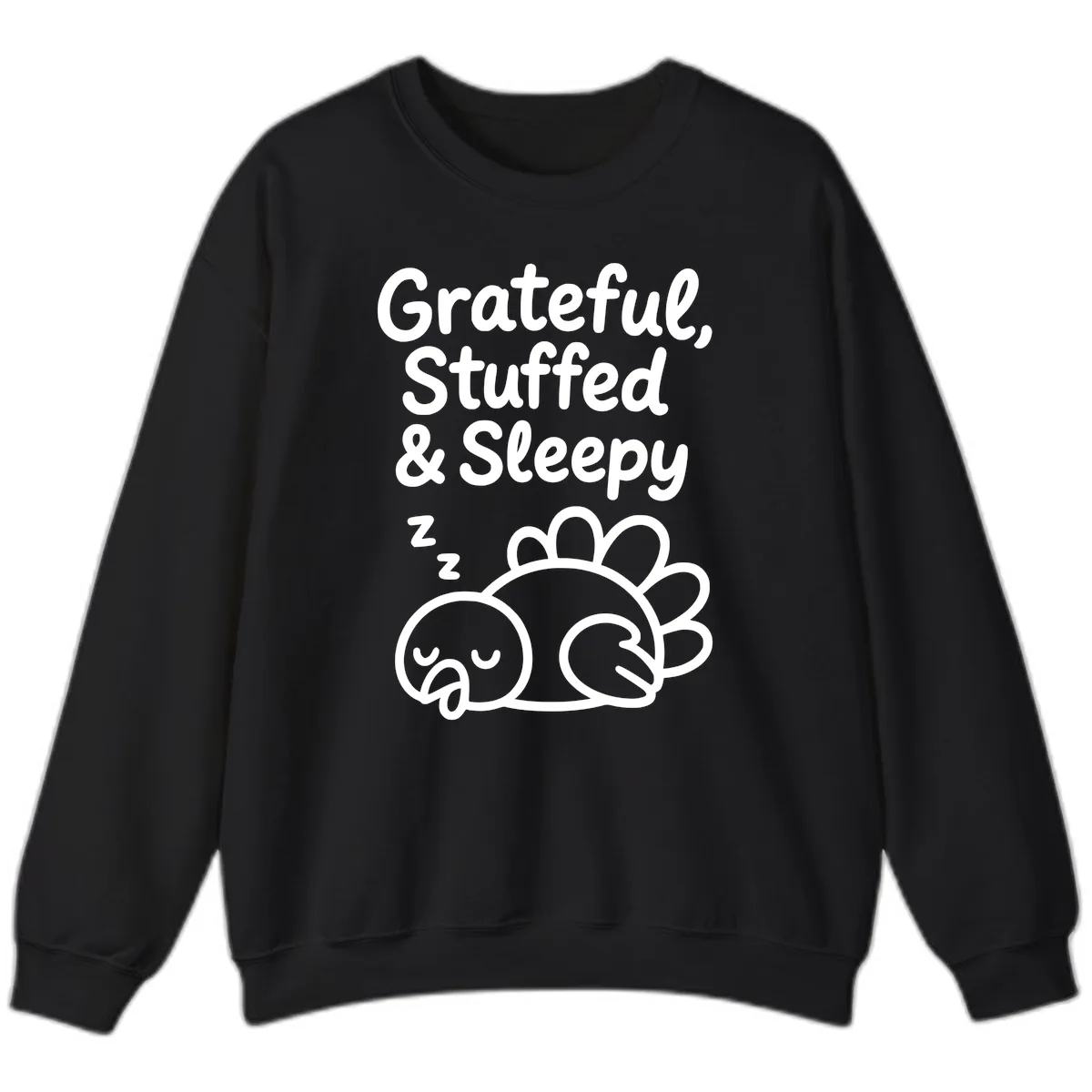 Grateful Stuffed Sleepy Turkey Sweatshirt in Black