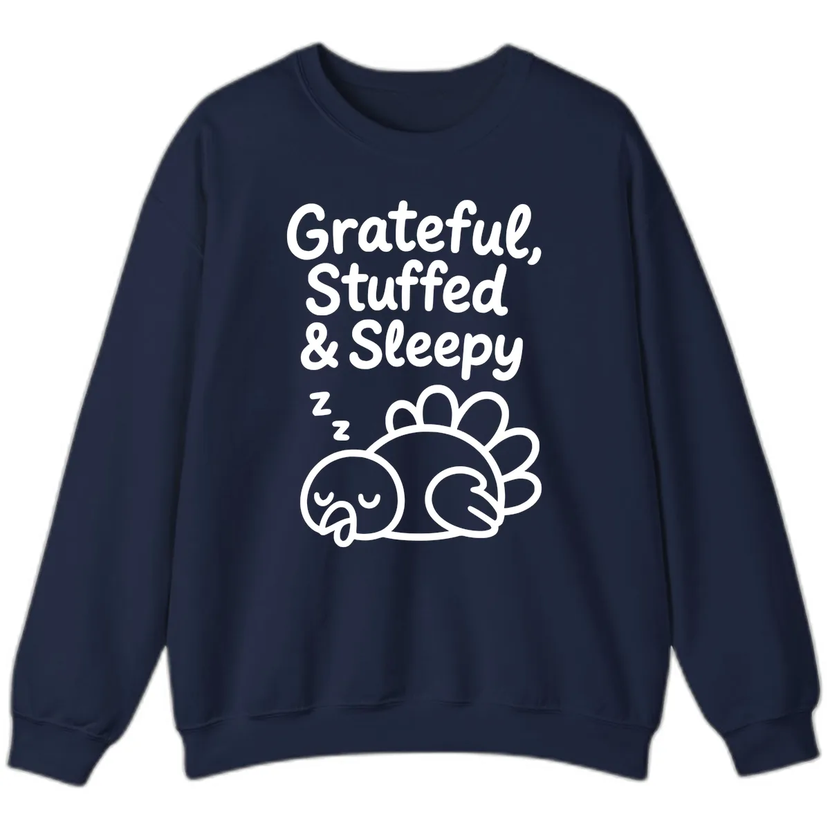 Grateful Stuffed Sleepy Turkey Sweatshirt in Navy