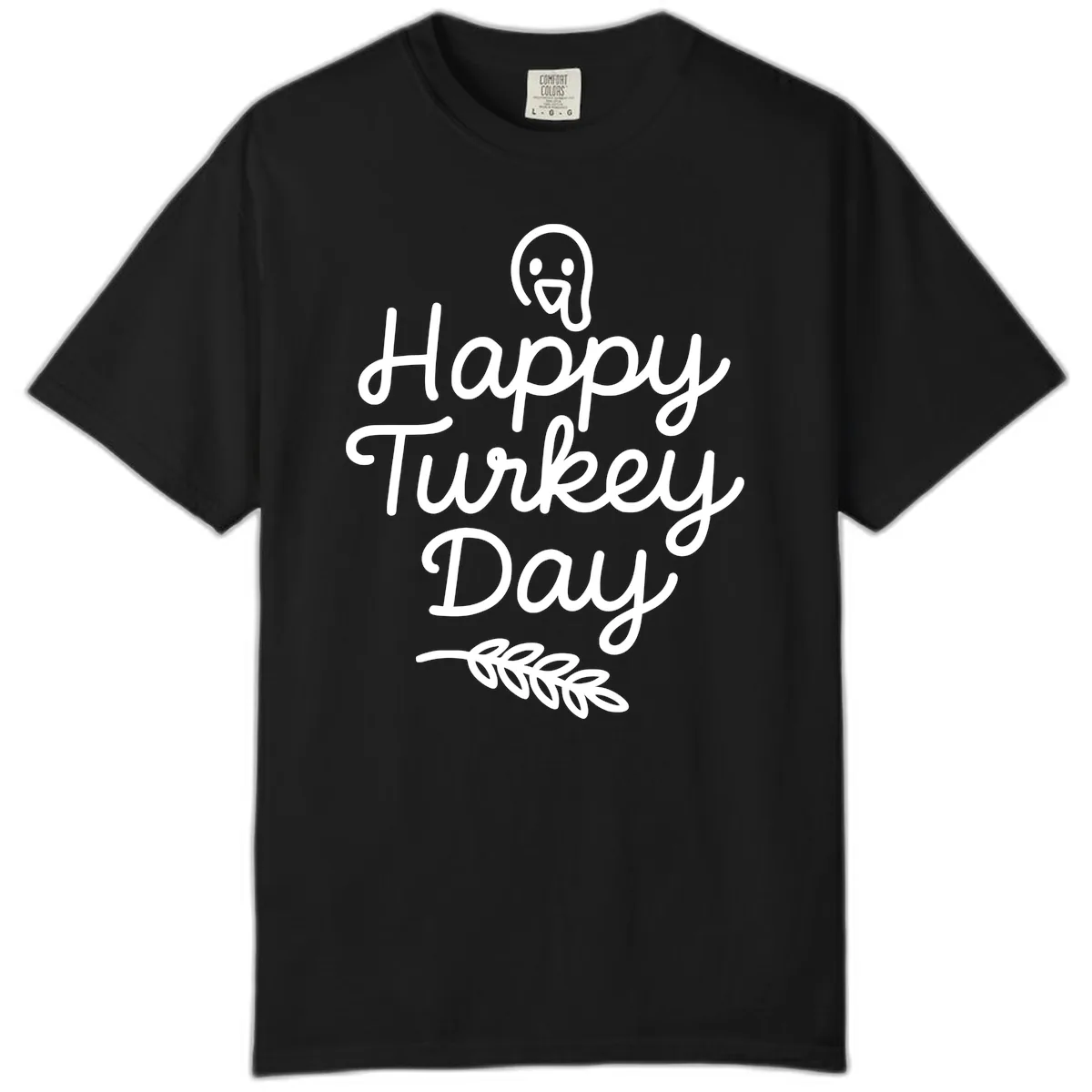 Happy Turkey Day Turkey Graphic Comfort Color in Black