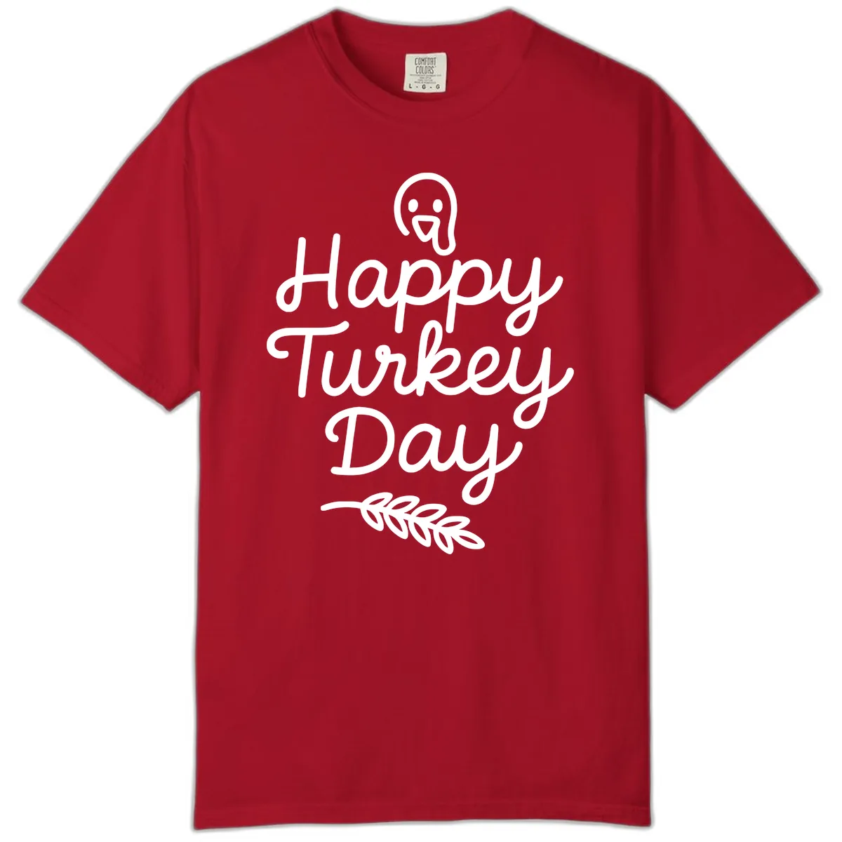 Happy Turkey Day Turkey Graphic Comfort Color in Red
